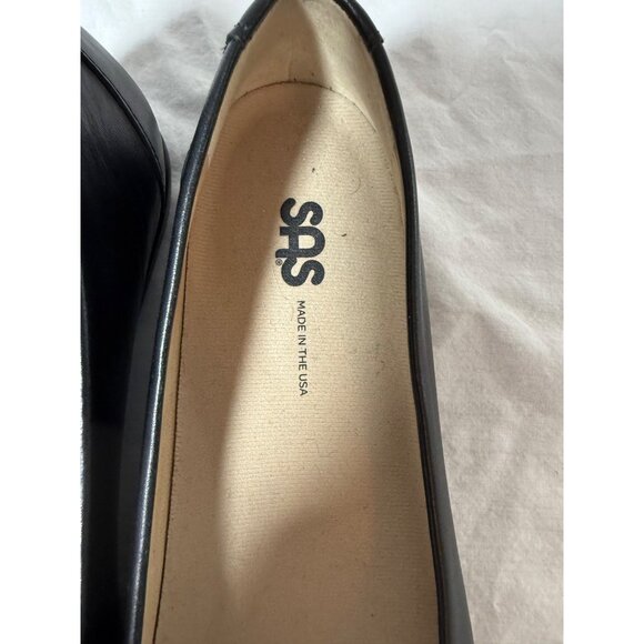 SAS Womens Black Leather Slip-On Flats Size 8M - Picture 5 of 7